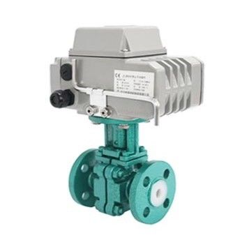 Valvola a sfera elettrica a fluoro anticorrosiva resistente all'usura e alle alte temperature