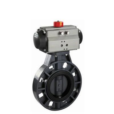 Valvola a farfalla pneumatica di controllo del flusso d'acqua UPVC DN100 4 pollici Wafer Valvola a farfalla