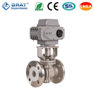 Connessione di flangia della valvola a sfera elettrica con rivestimento in fluoro resistente alla corrosione