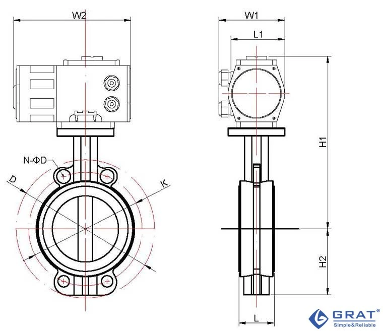 Exid II Bt4 Valvola a farfalla azionata elettrica a prova di esplosione IP68 bassa pressione 0