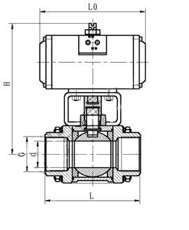 Valvola a sfera pneumatica fissa in acciaio inossidabile DN15 - DN50 0