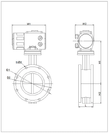 DN40 - DN1000 Attuatore elettrico a prova di esplosione PTFE tipo flange per valvola farfalla 1