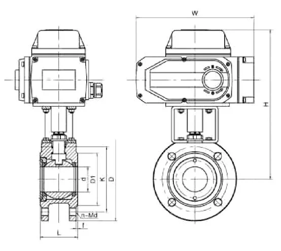 SS Attuatore elettrico aperto veloce connessione a flangia IP67 Attuatore elettrico a valvola a sfera 1