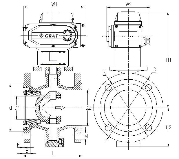 SS Valvola di controllo elettrica connessione flange Dn15 - Dn250 Valvola a sfera per olio di gas d'acqua 1