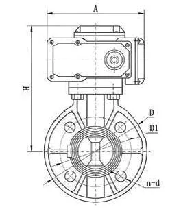 Valvola a farfalla in plastica in PVC a wafer Valvola a motore elettrico 1