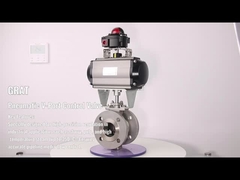 PTFE Seal V Cut Pneumatic Control Ball Valve DN50
