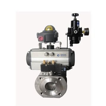Dn15 - Dn600 Pneumatic Ball Valve Stainless Steel V Notch Ball Control
